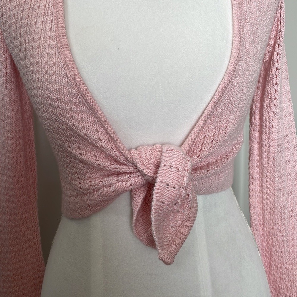 Brand - Say What? Girls - Girls long sleeve short open sweater, Medium, Pink - Picture 2 of 11